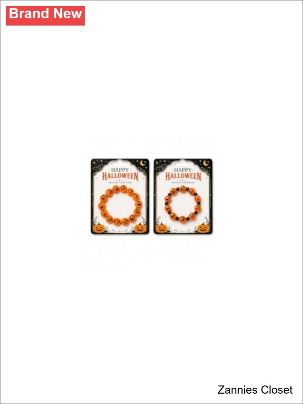 👻 Halloween Pumpkin Beaded Bracelet Set for Women 2 Piece Strand Bracelets